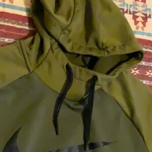 Nike Olive Hoodie with Black Logo